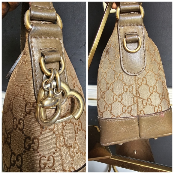 Gucci Metallic Monogram Heart Bit Hobo Bag - Picture 10 of 15